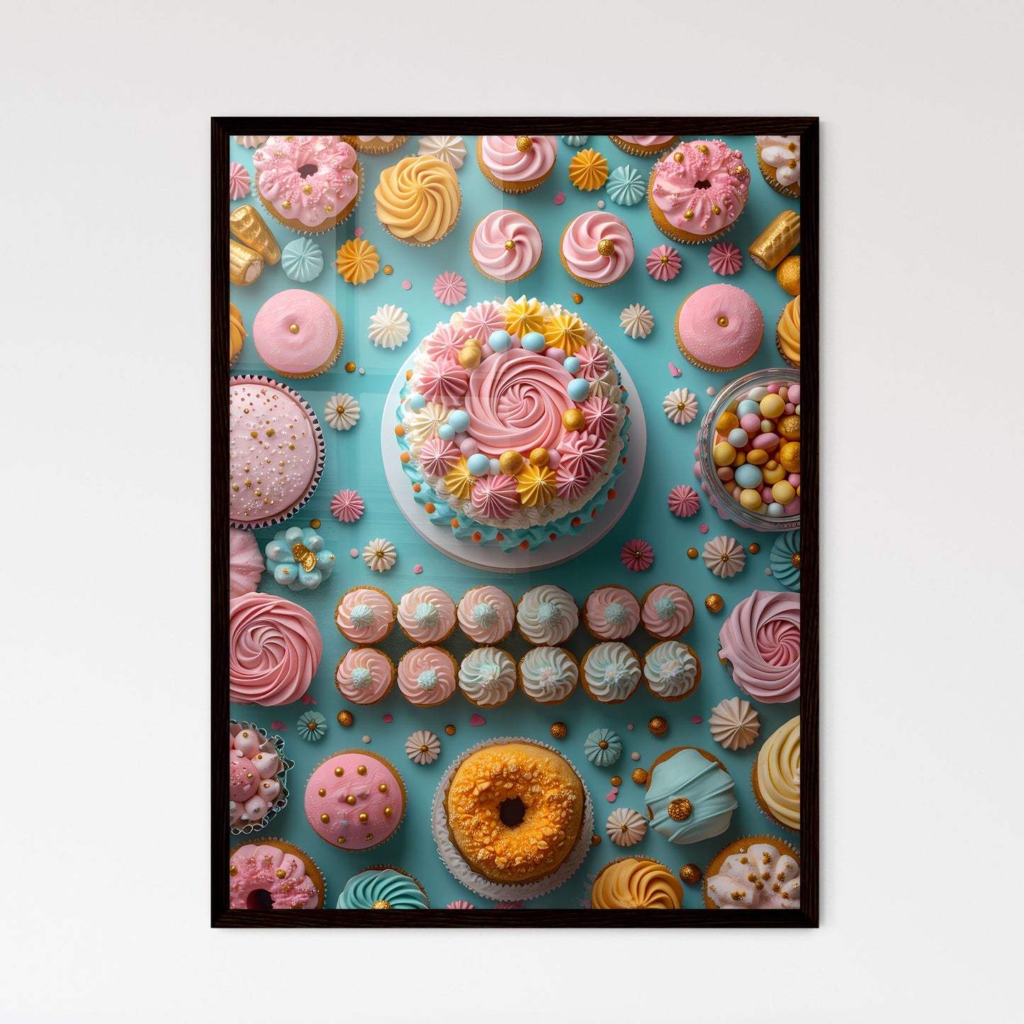 View from above on a laid table - Framed Art Print