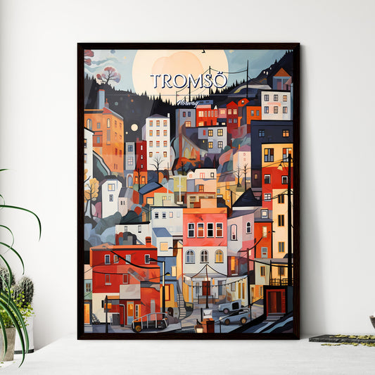 Tromsö, Norway - Art print of a painting of a city Framed Art