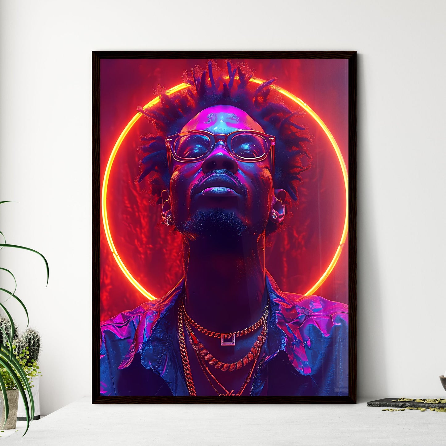 A trendy young person records  Framed Print