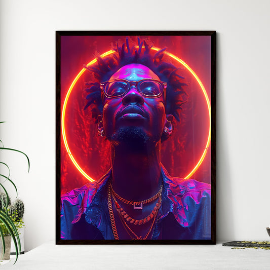 A trendy young person records  Framed Print