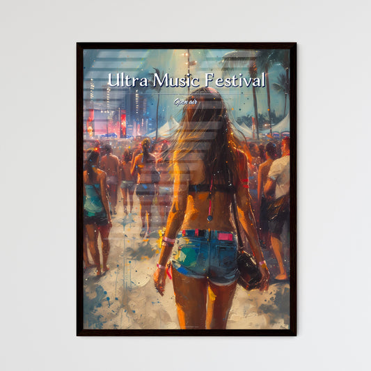 Ultra Music Festival - Art print of a woman walking in a crowd of people Default Title