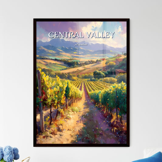 Central Valley, Argentina - Art print of a vineyard in the mountains Default Title