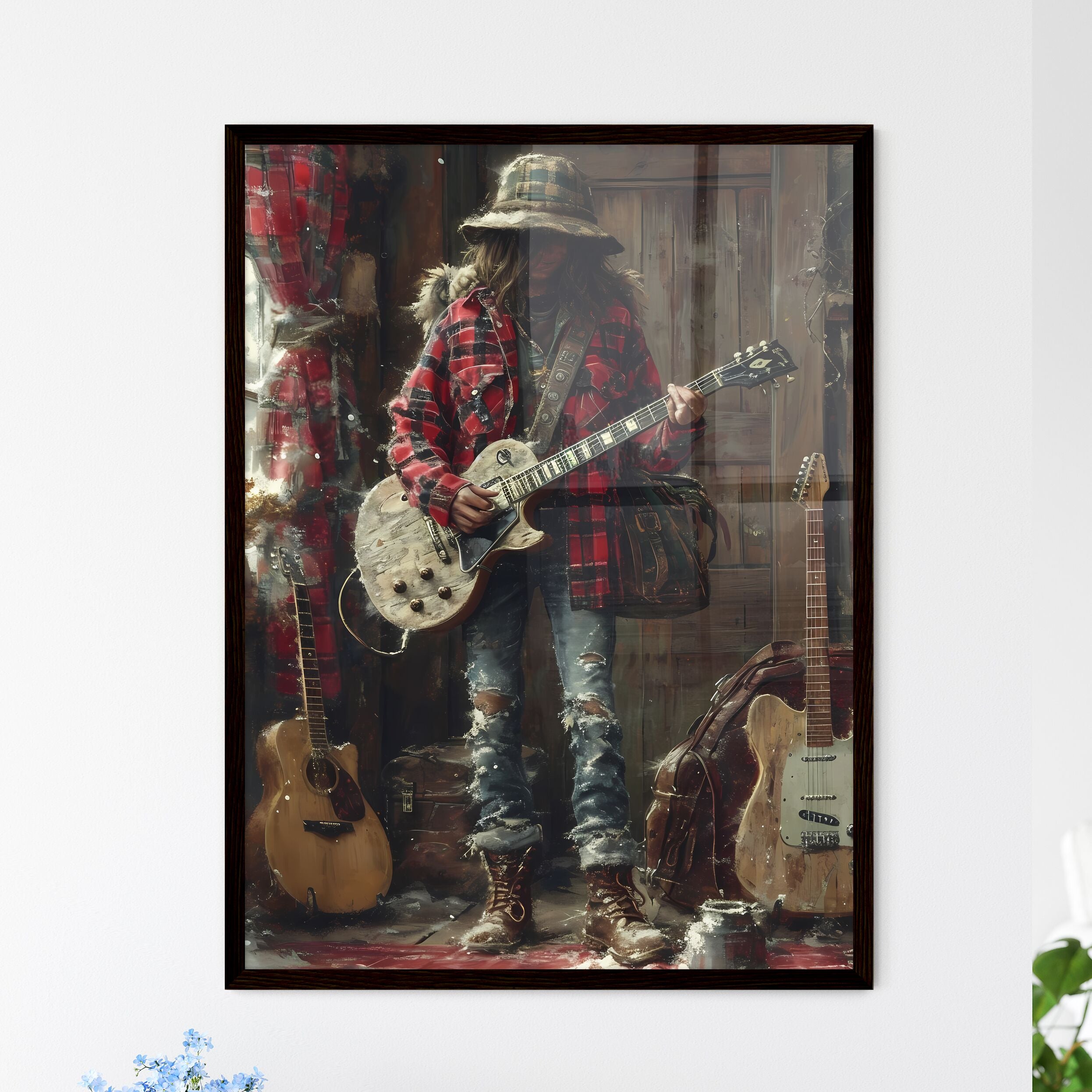 A trendy rocker guy - Art print of a person - Framed Art Print – HEBSTREIT