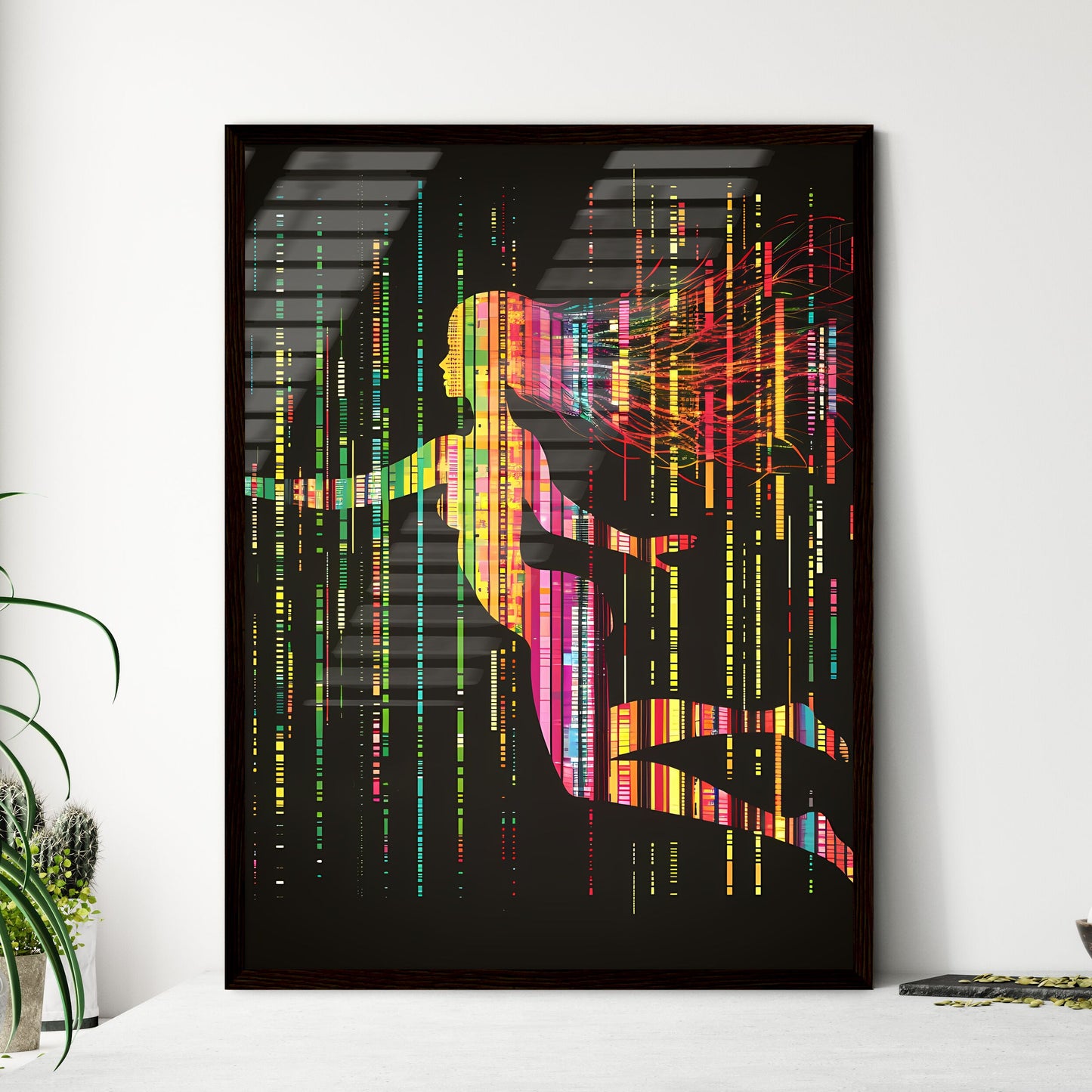 T-shirt design on black background - Framed Art Print