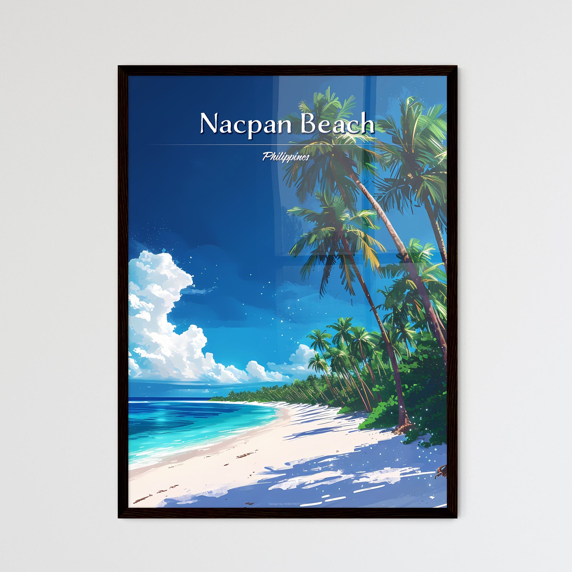 Palm tree on Nacpan Beach, El Nido, Palawan, Philippines