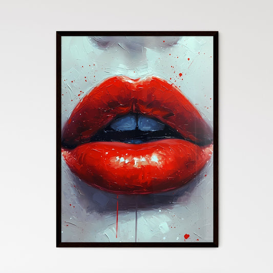 Vibrant red lips pop - Art print of a close  - Framed Art Print