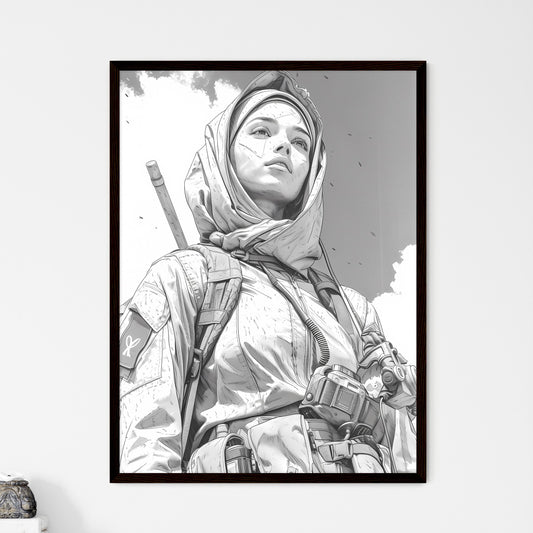 Saint mary standing above firefighters - Framed Art Print