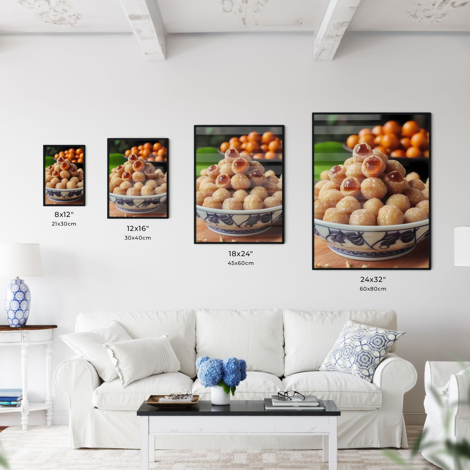 Dried longan, ultra high definition - Art print of a bowl of food on a wood surface Default Title