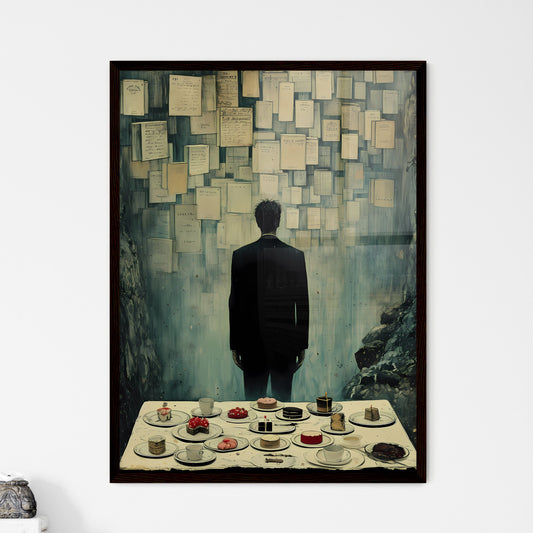 View from above on a laid table Framed Print