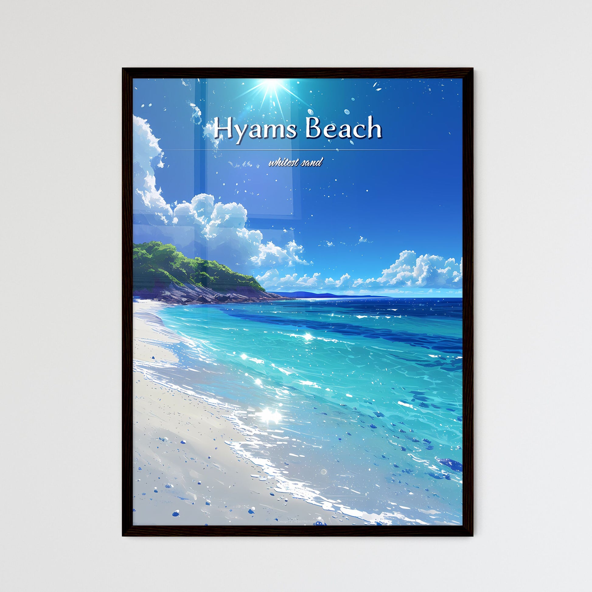 Hyams Beach - Art print of a beach with - Framed Art Print