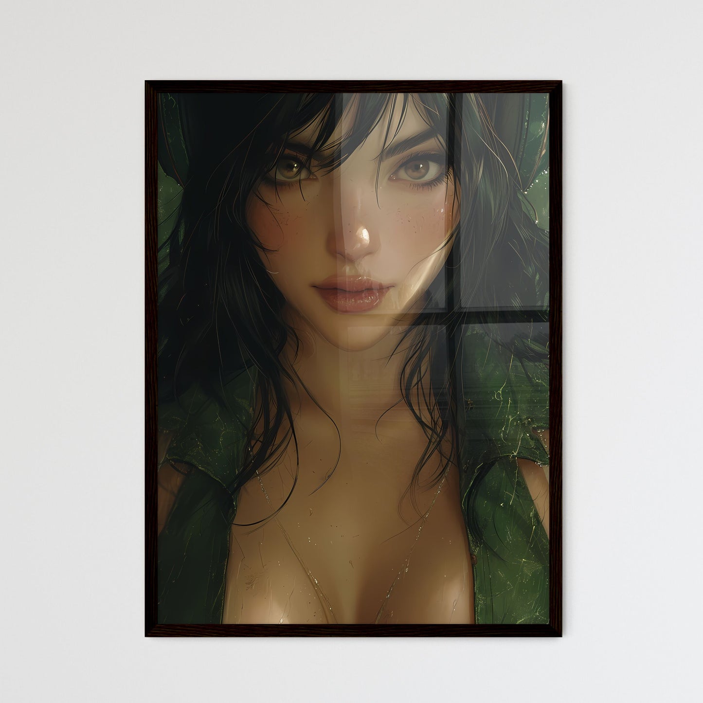 Chubby pin up girl - Framed Art Print