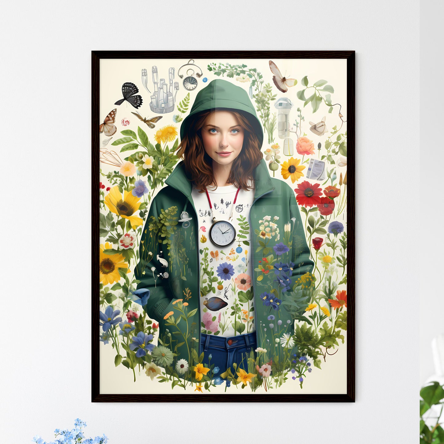 Sweat it out! - Art print of a woman in a - Framed Art Print