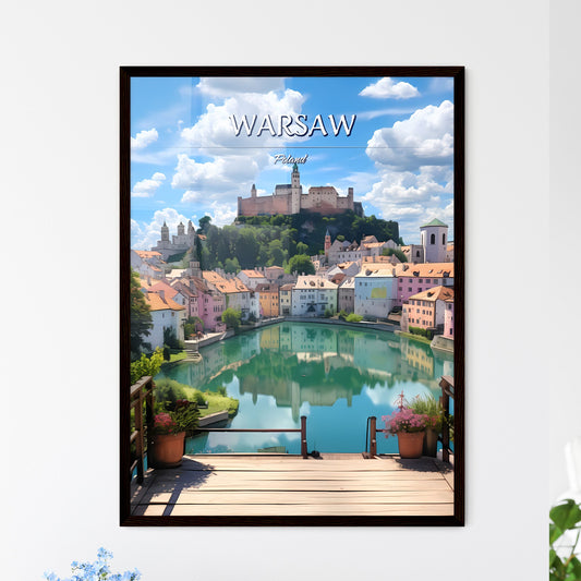Warsaw, Poland - Art print of a bridge over a river with a castle on top Default Title