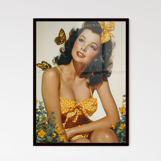 Playful scene of a retro housewife - Art pri - Framed Art Print