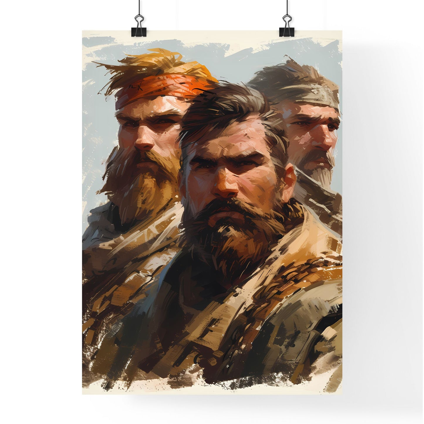 The mullahs - Art print of a group of men with beards Default Title