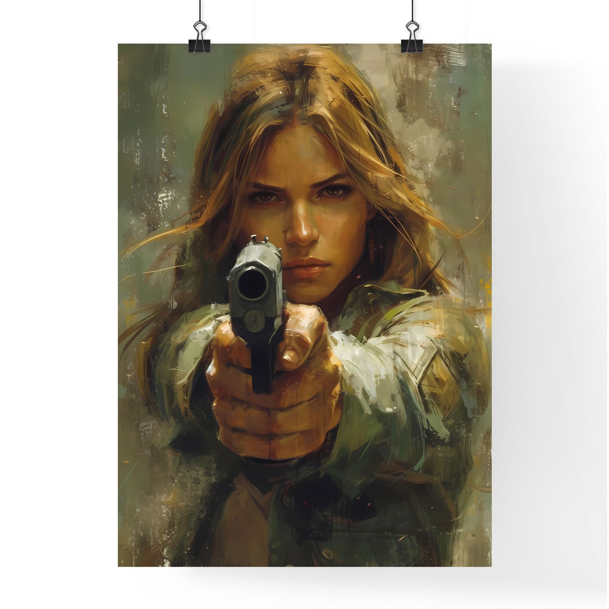 A woman with a gun - Stock Illustration [72467993] - PIXTA