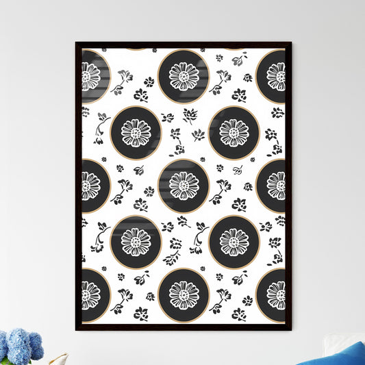 Pattern design, pattern road, Chinese style, ancient style - Art print of a pattern of flowers and leaves Default Title