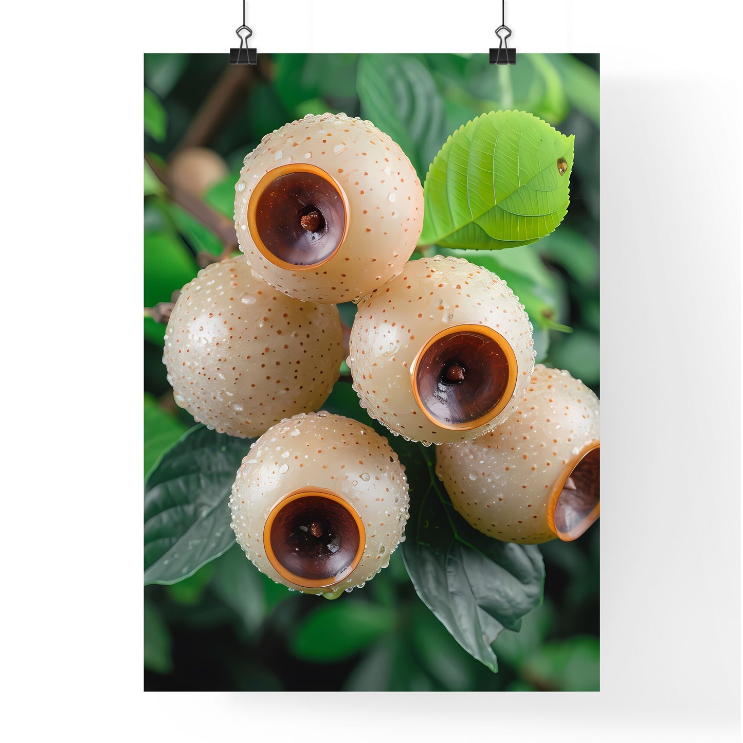 Longan, ultra high definition - Art print of a group of round objects on a plant Default Title