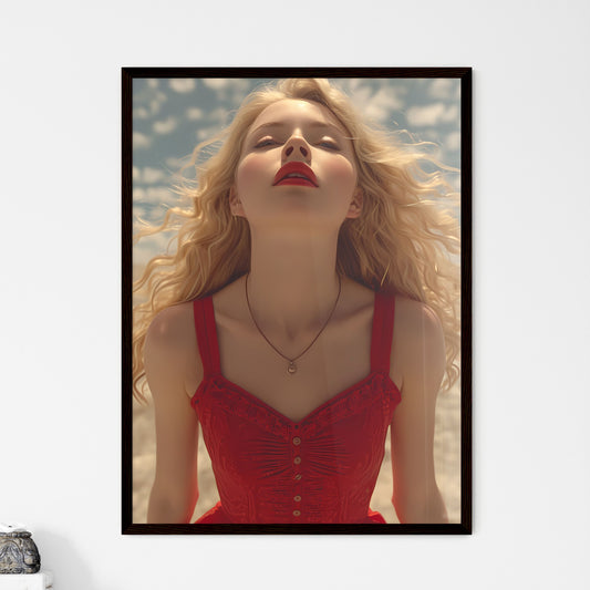 Beautiful woman in a short 1950's style - Ar - Framed Art Print