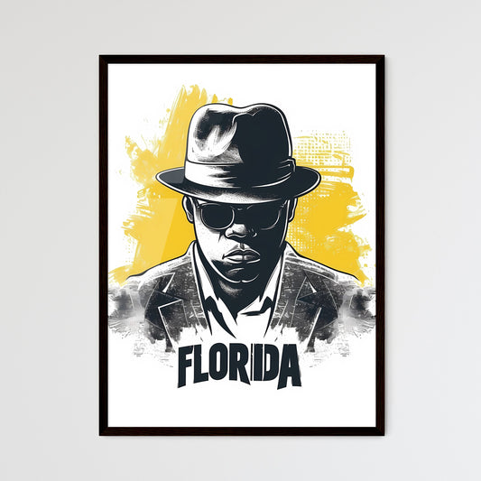 Poster with bottom text FLORIDA in bold font - Framed Art Print