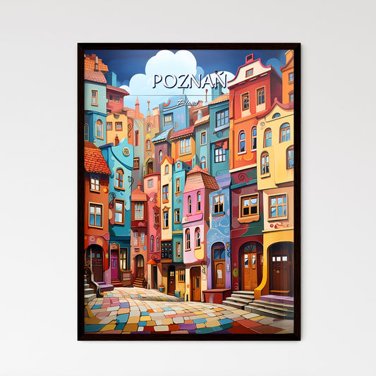 Poznań, Poland - Art print of a colorful buildings in a city Framed Art