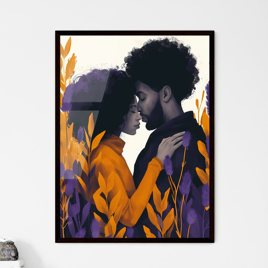 Couple cuddling Born To Love - Art print of  - Framed Art Print