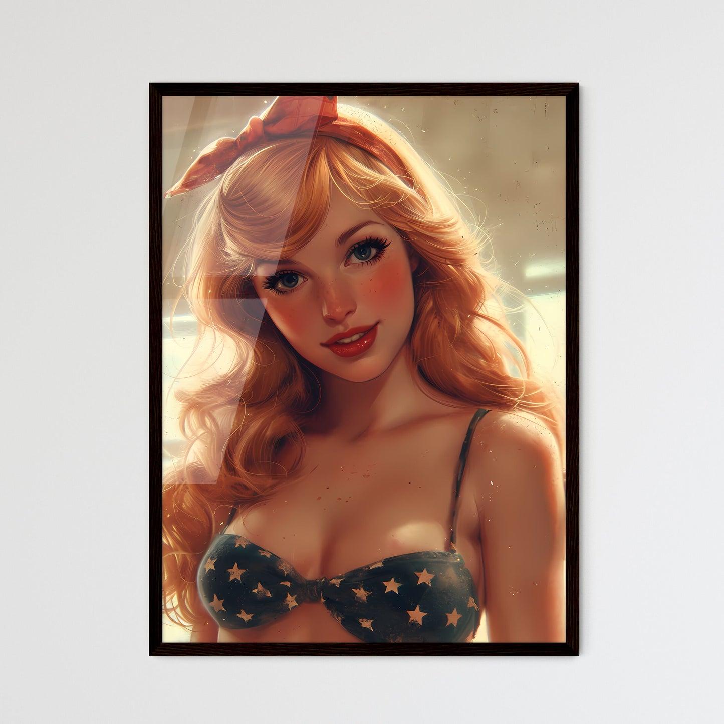 Pin up girl - Framed Art Print