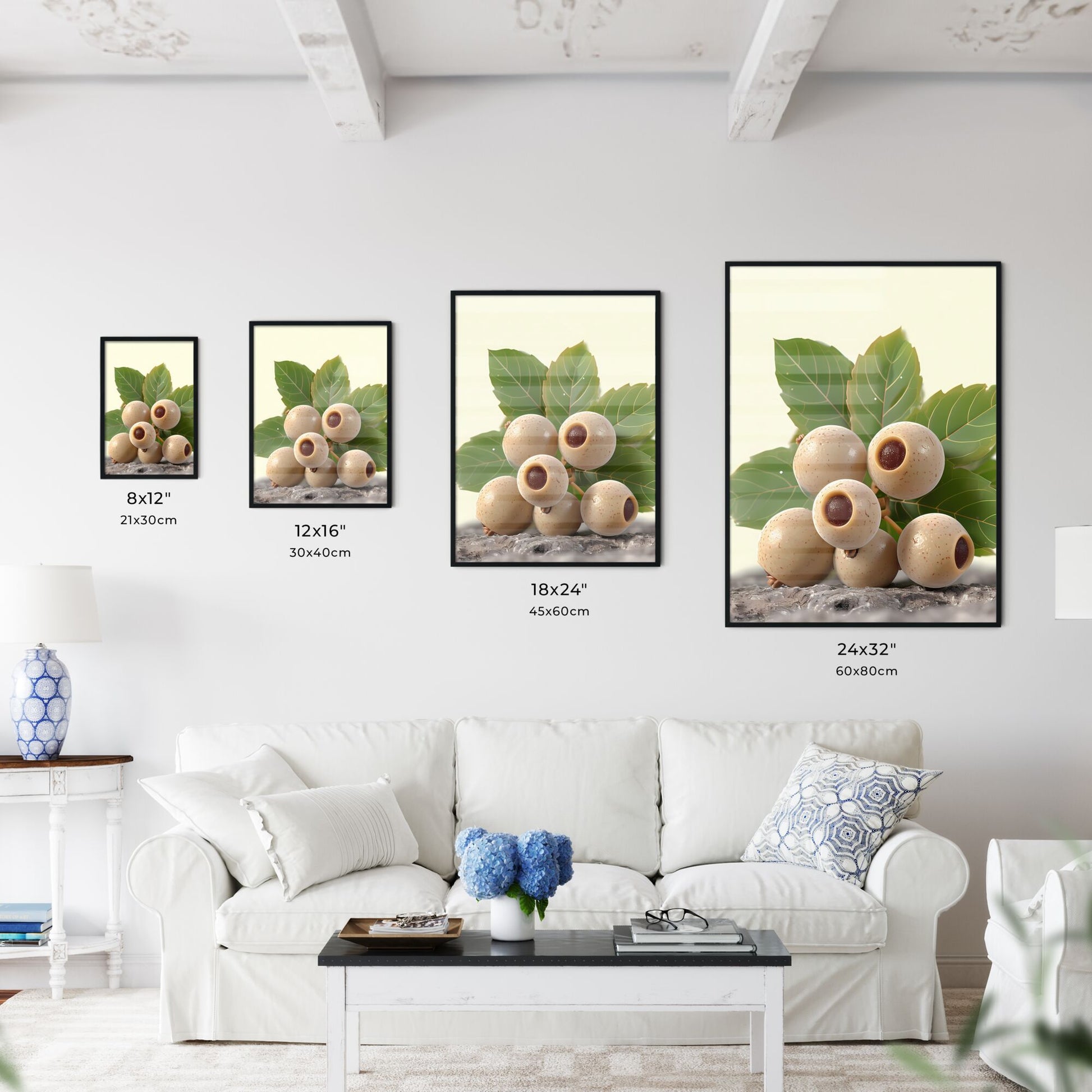 Longan, ultra high definition - Art print of a plant with leaves and fruit Default Title