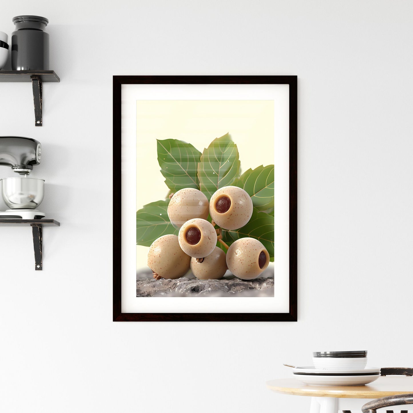 Longan, ultra high definition - Art print of a plant with leaves and fruit Default Title