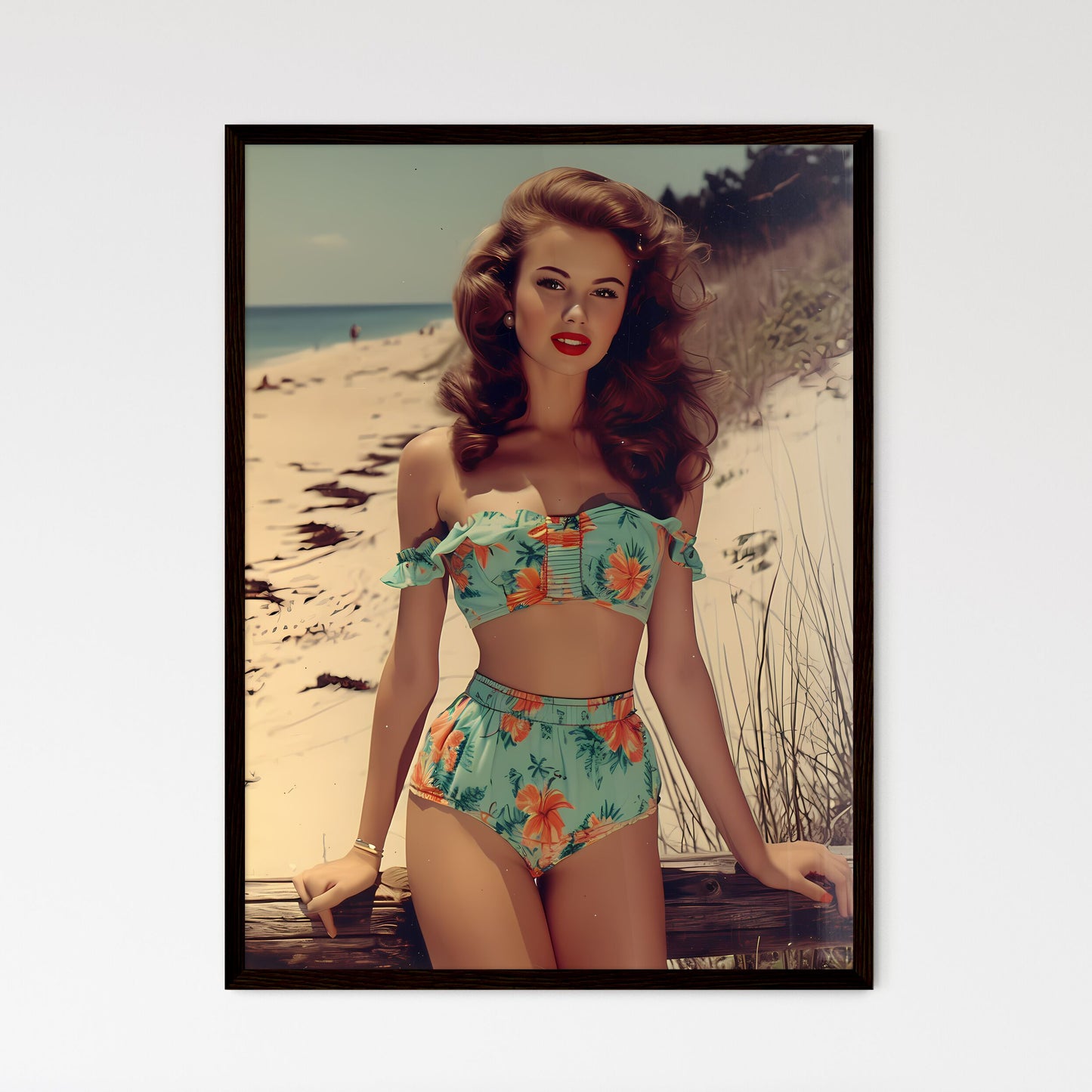 Sandra Bernhart playing - Art print of a wom - Framed Art Print