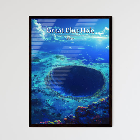 Great Blue Hole, Belize - Art print of a large hole in the water Default Title