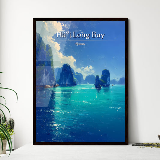 Hạ Long Bay, Vietnam - Art print of a large rock formations in the water Default Title
