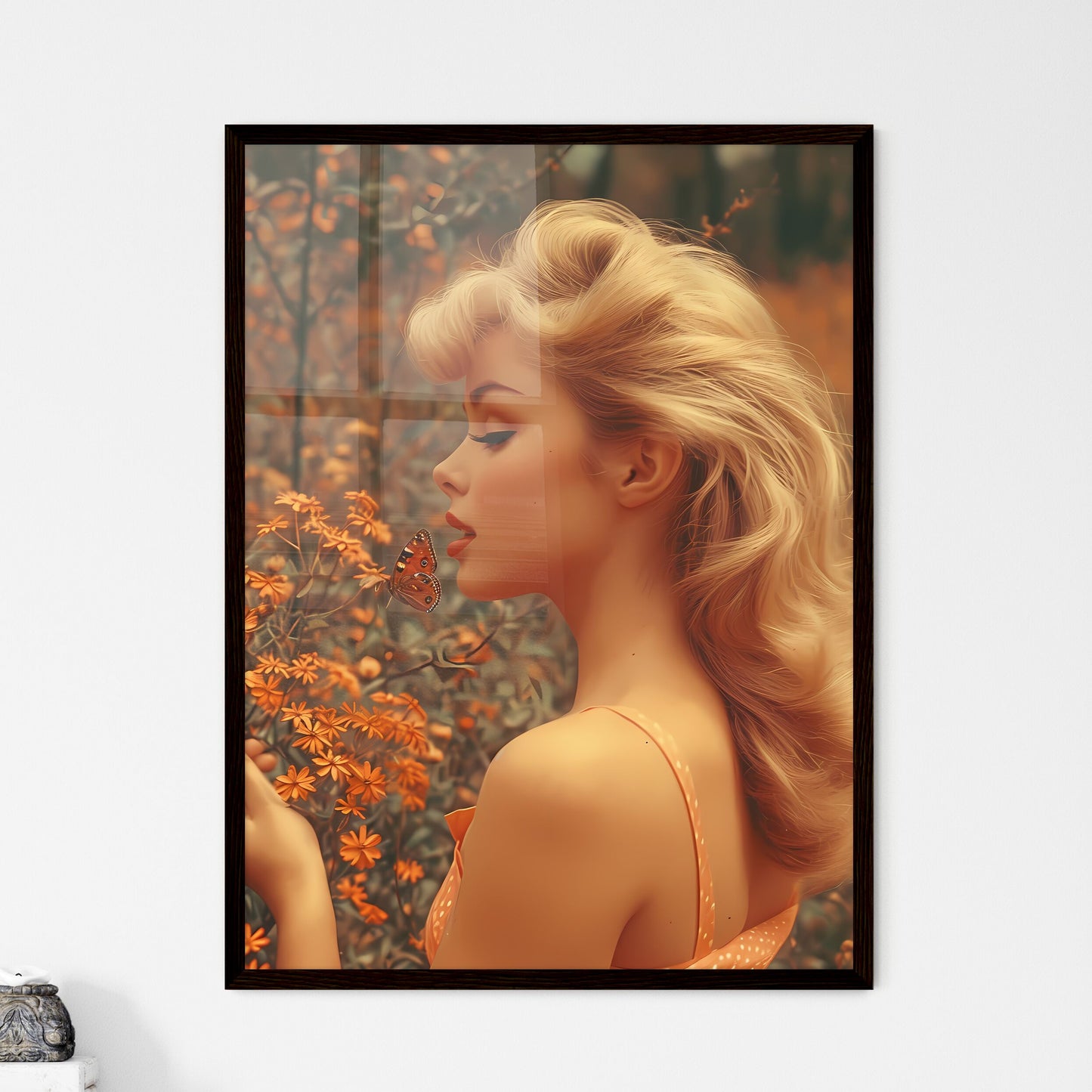 Playful scene of a retro housewife  Wall Art