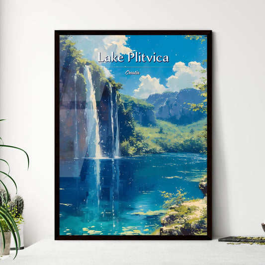 Lake Plitvica, Croatia - Art print of a waterfall in a body of water Default Title