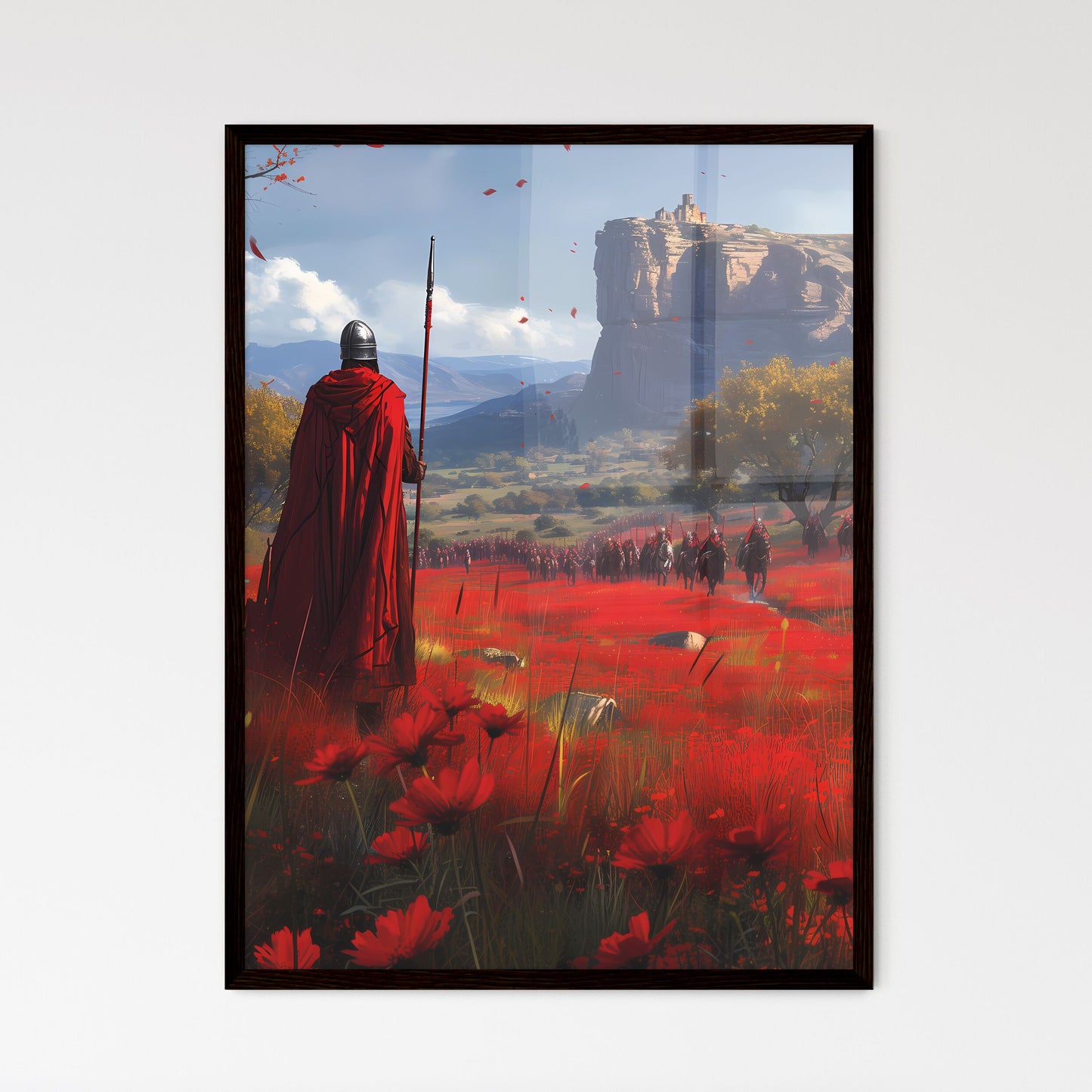 Movie poster Moses hoisting a magic staff ab - Framed Art Print