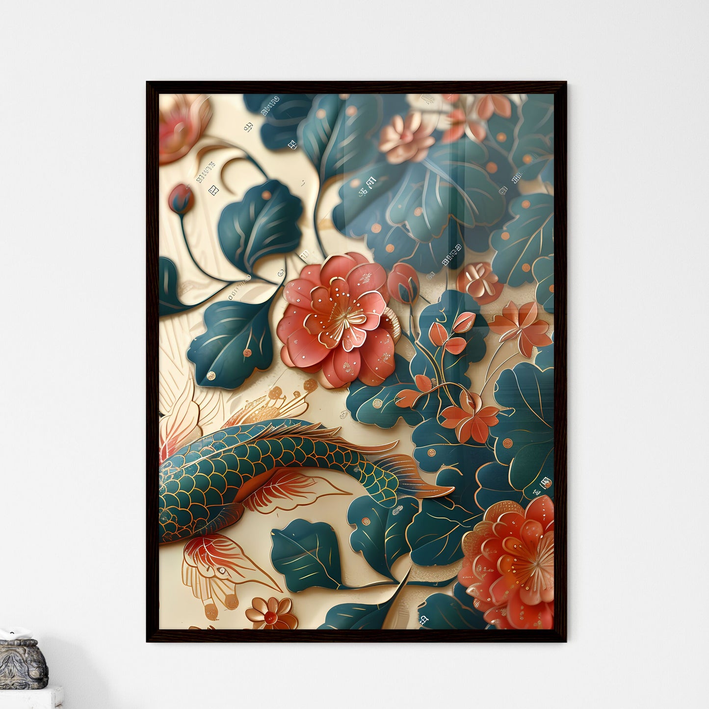 Pattern design, pattern road, Chinese style, ancient style - Art print of a close up of a painting Default Title