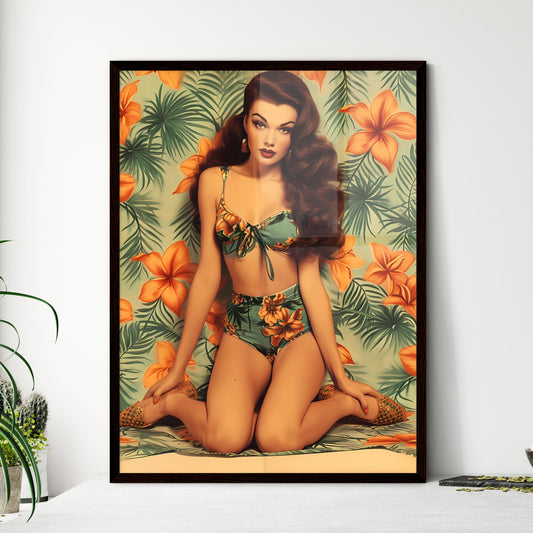 American pin up - Framed Art Print