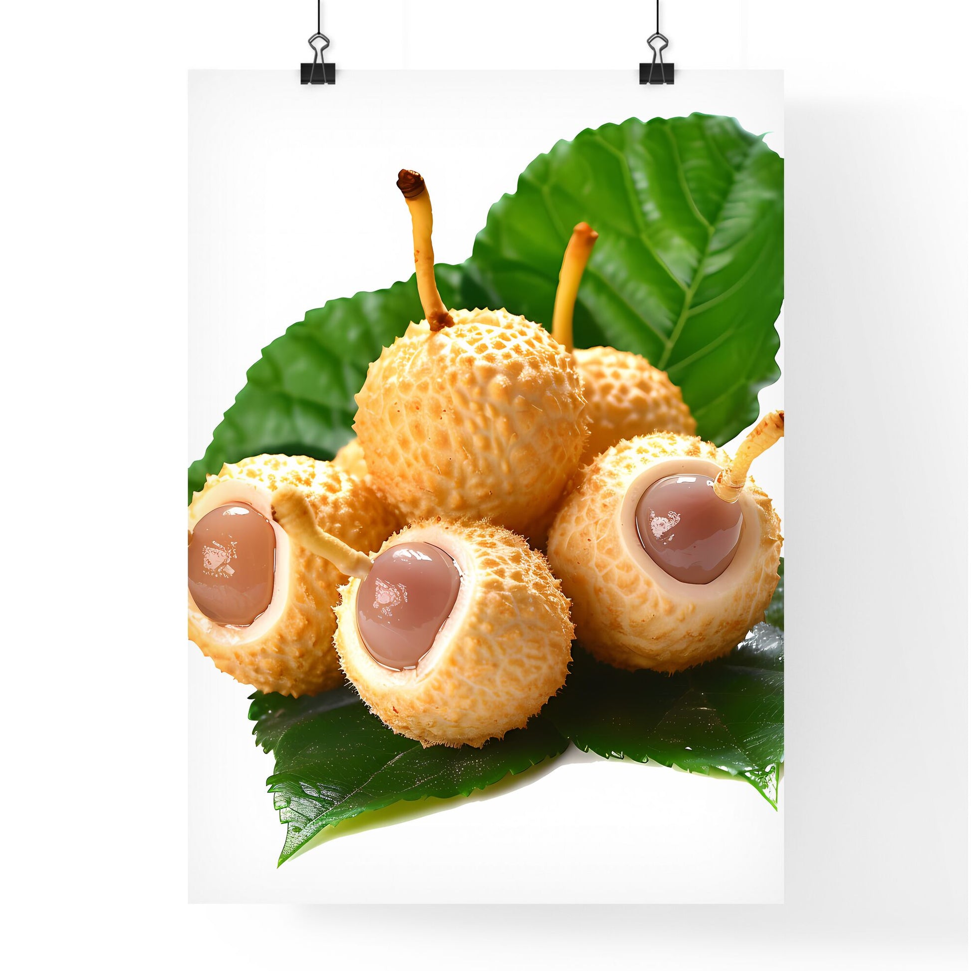 Longan, ultra high definition - Art print of a group of round fruit with brown filling Default Title