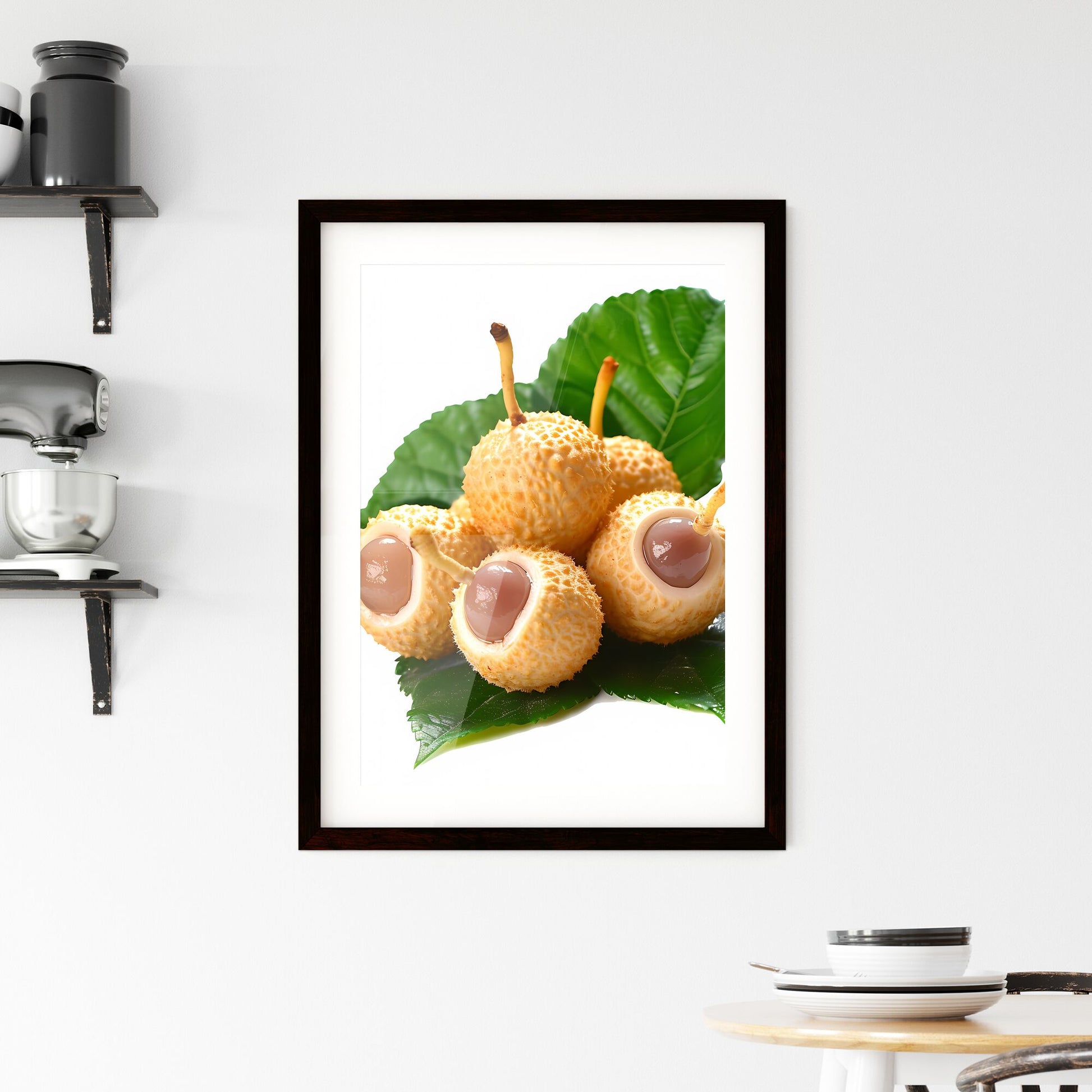 Longan, ultra high definition - Art print of a group of round fruit with brown filling Default Title