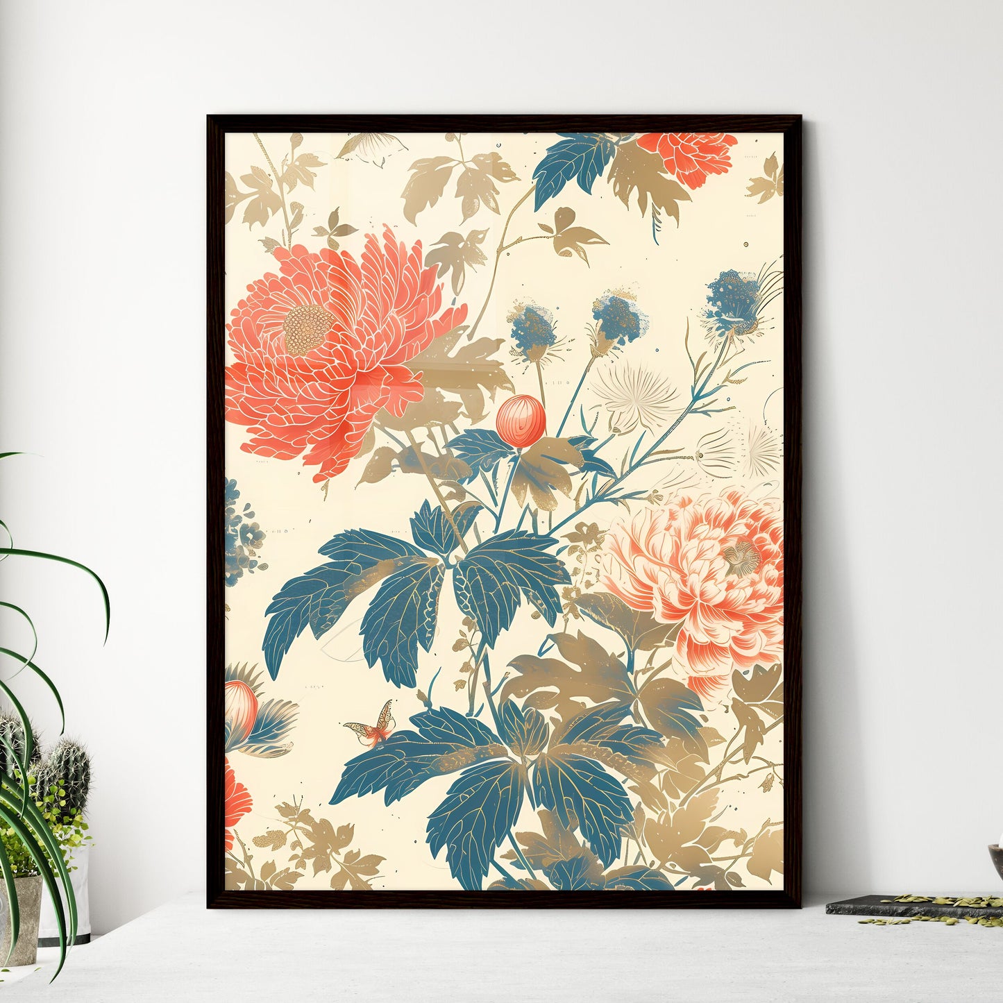 Pattern design, pattern road, Chinese style, ancient style - Art print of a floral pattern on a wall Default Title