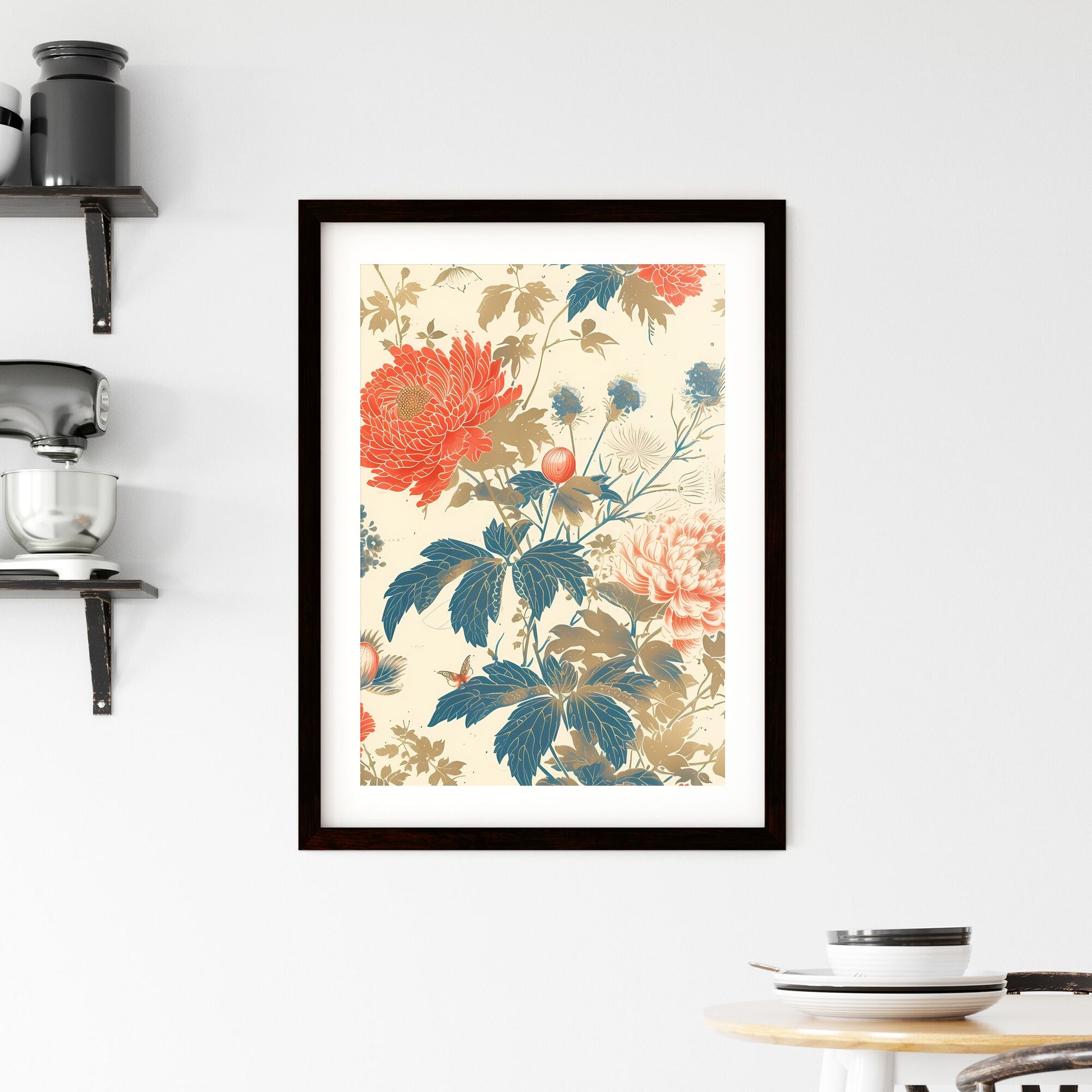 Pattern design, pattern road, Chinese style, ancient style - Art print of a floral pattern on a wall Default Title