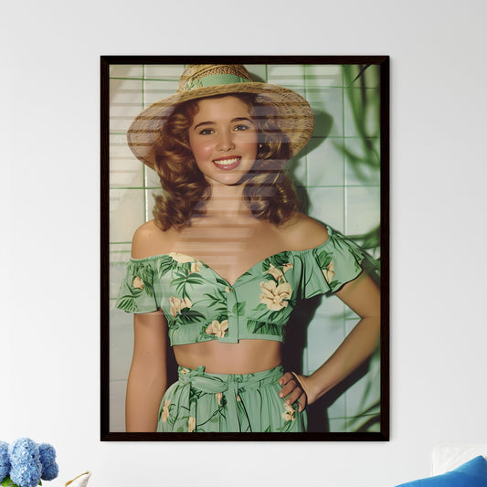 Beautiful woman smiling - Art print of a wom - Framed Art Print