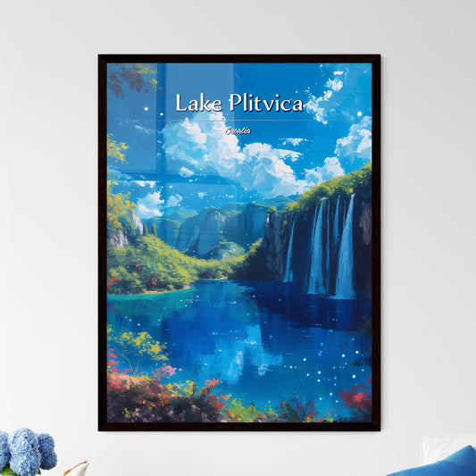 Lake Plitvica, Croatia - Art print of a waterfall in a forest Default Title