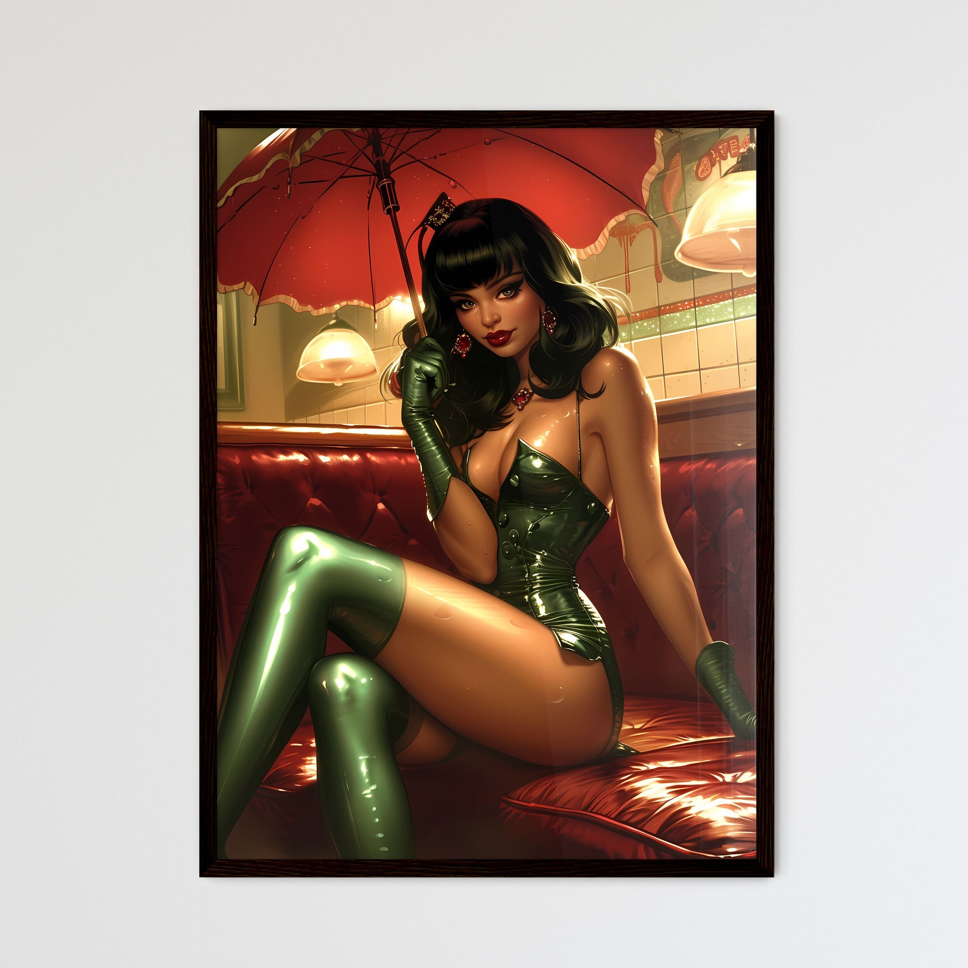 Pin-up girl - Framed Art Print
