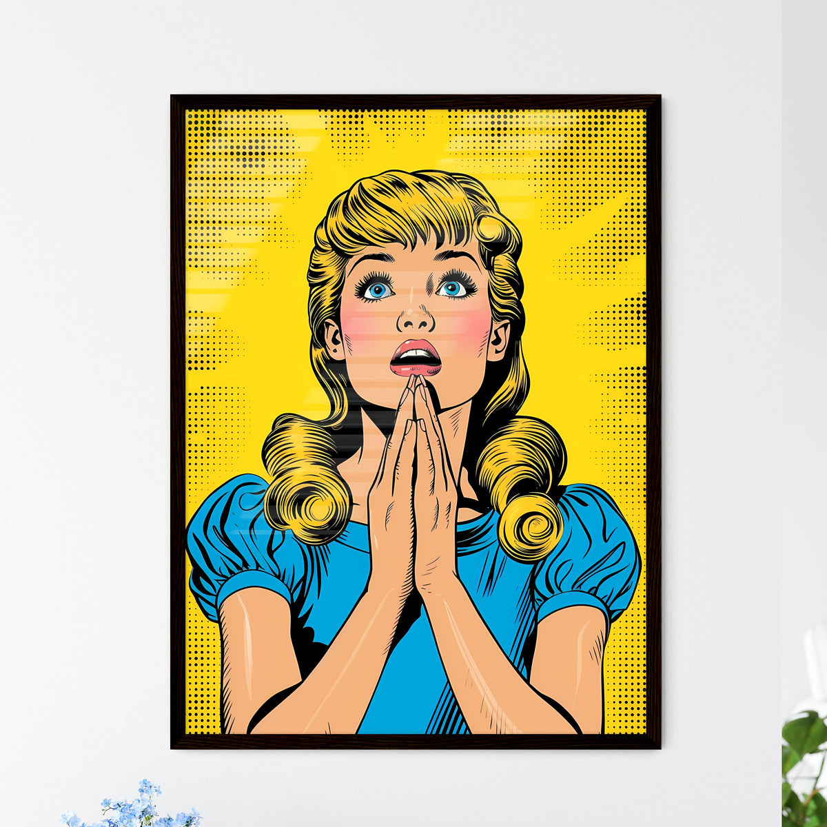 Saint mary anime - pop art style - comic boo - Framed Art Print