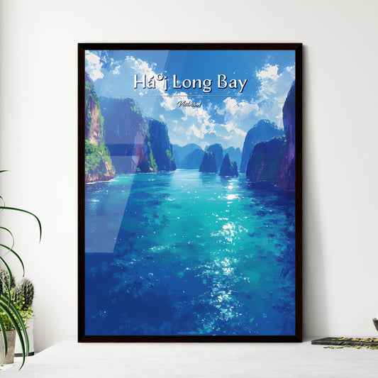 Hạ Long Bay, Vietnam - Art print of a body of water with mountains and blue sky Default Title