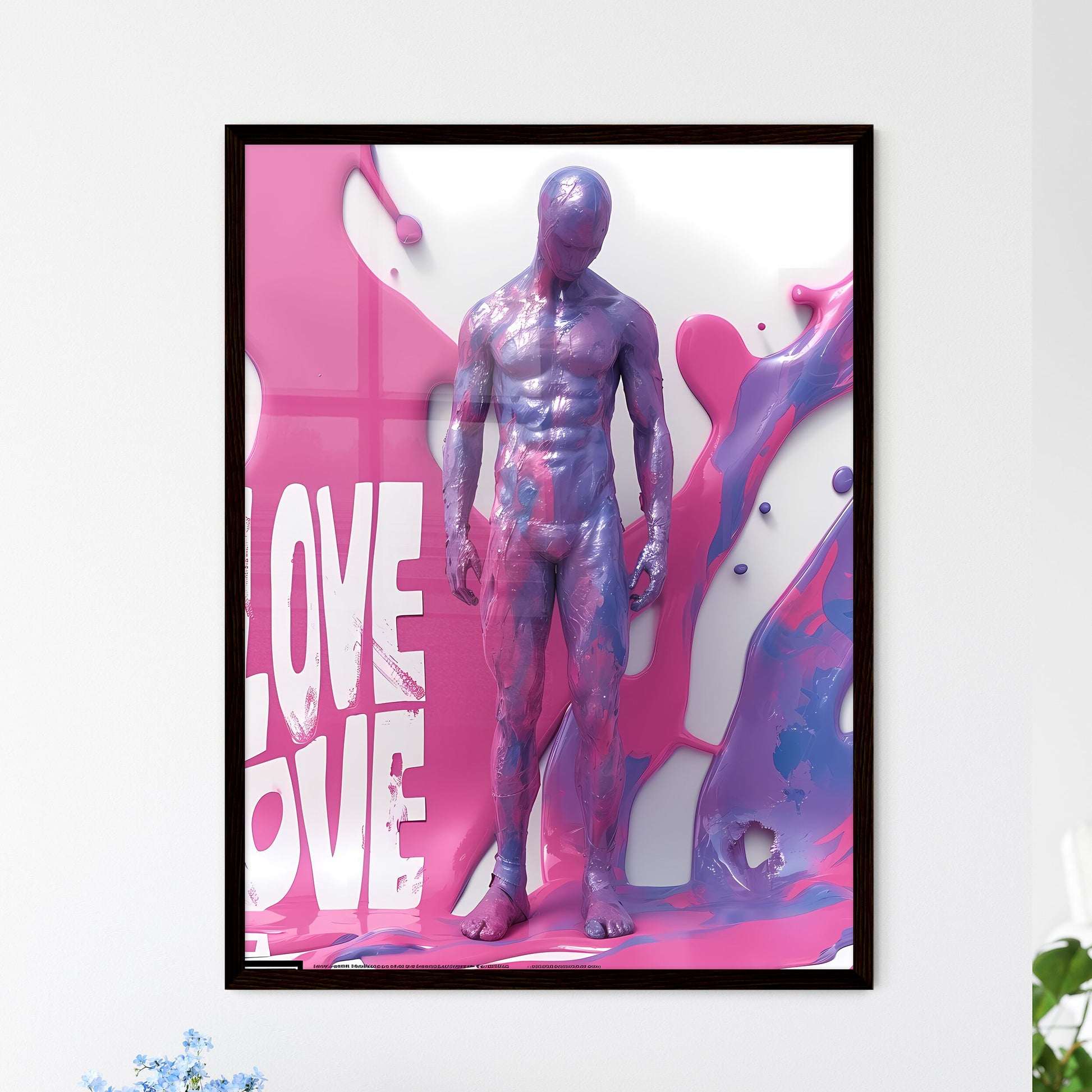 LOVE isolated - Art print of a statue of a man covered in paint Default Title