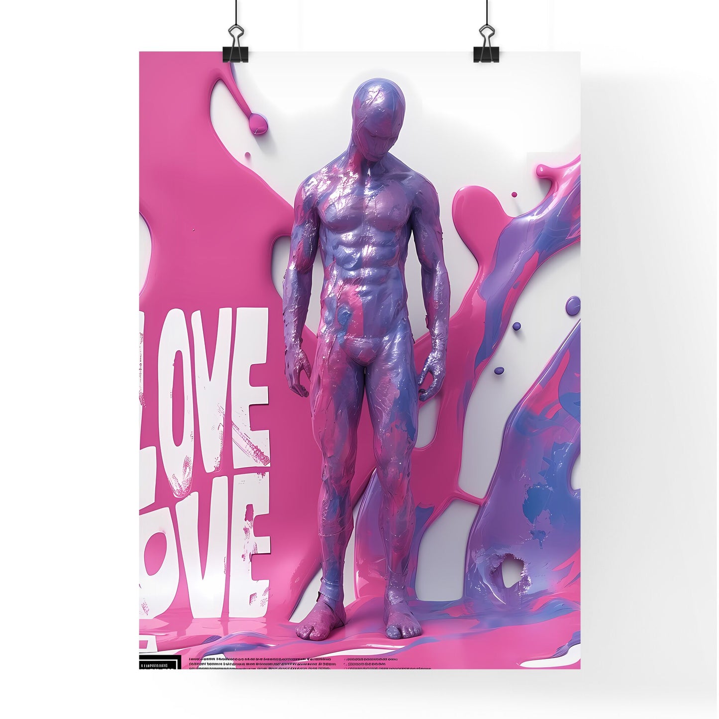 LOVE isolated - Art print of a statue of a man covered in paint Default Title