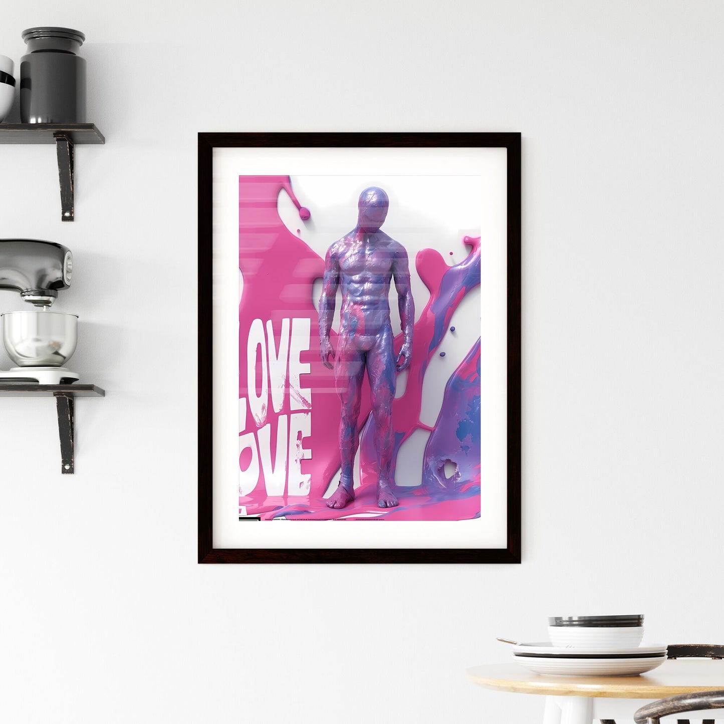 LOVE isolated - Art print of a statue of a man covered in paint Default Title