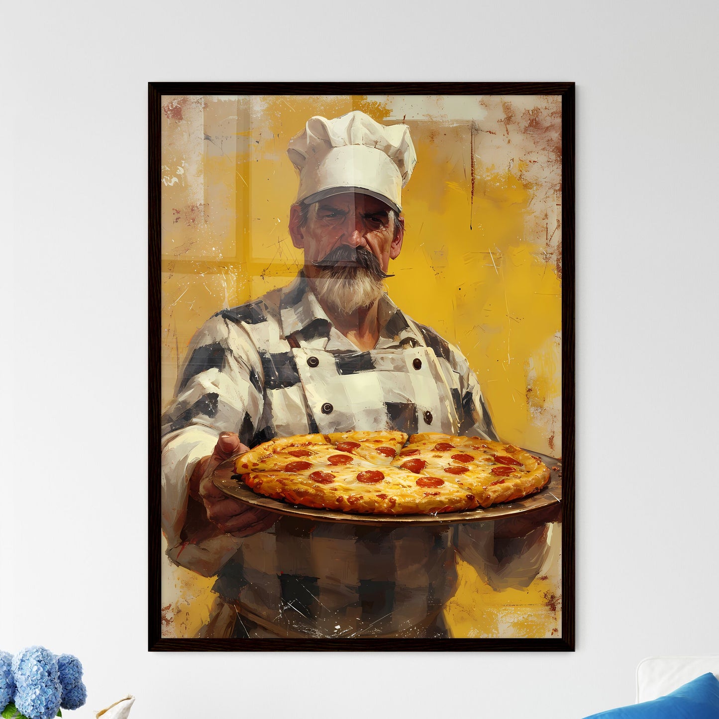 Pizza chef - Art print of a man holding a pizza Default Title